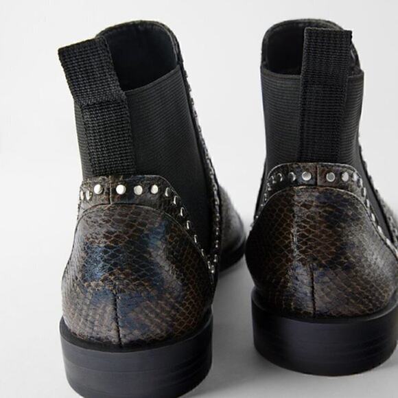 ZARA Brown US 6.5 Almond Toe Boots NWT - Picture 5 of 13